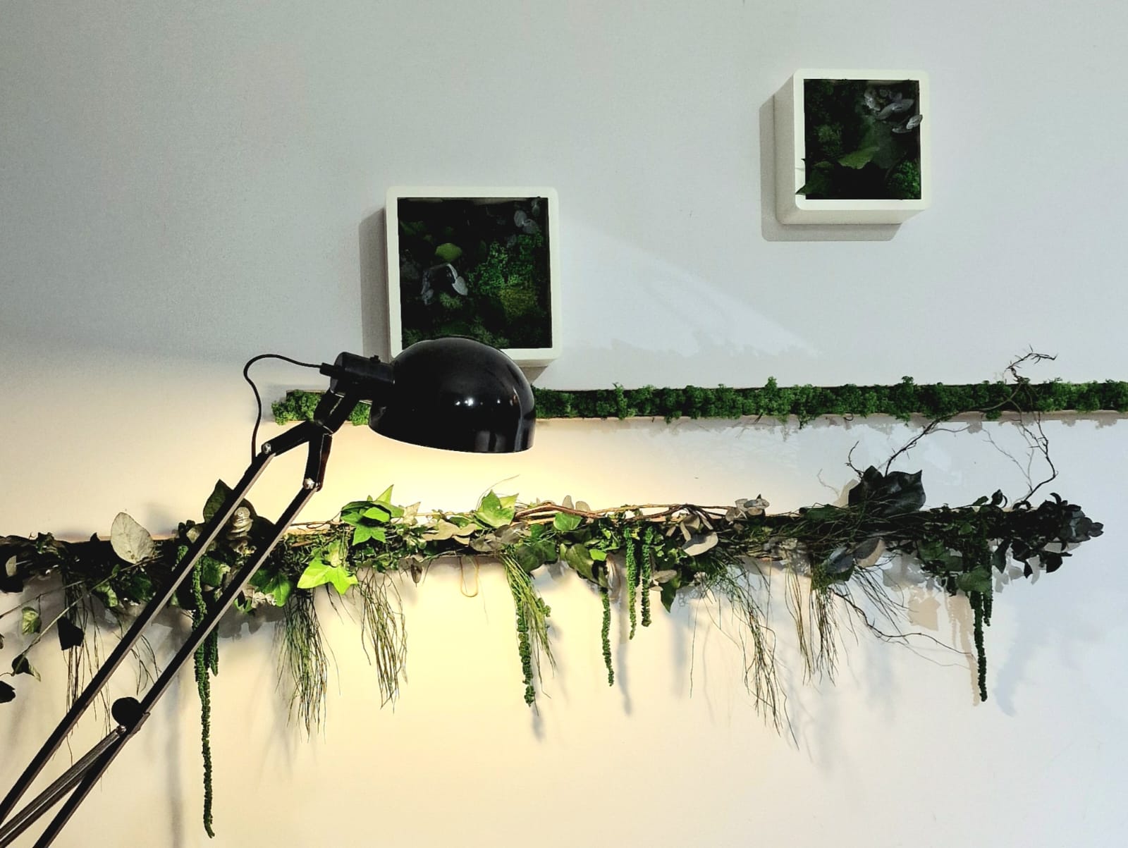 Lamele ścienne z roślinami stabilizowanymi Artatelier jako nowoczesna dekoracja 3D w prestiżowym wnętrzu.